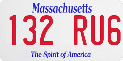 MA license plate 132RU6