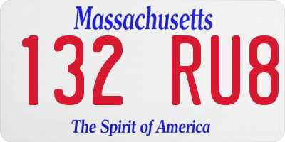 MA license plate 132RU8