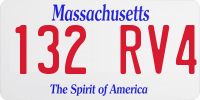 MA license plate 132RV4