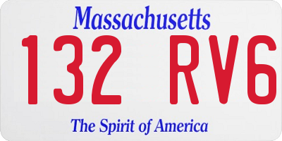 MA license plate 132RV6