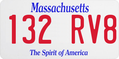MA license plate 132RV8