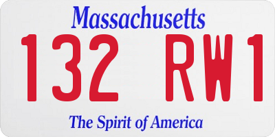 MA license plate 132RW1