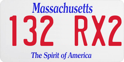 MA license plate 132RX2