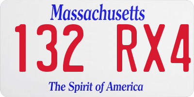 MA license plate 132RX4
