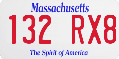 MA license plate 132RX8