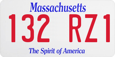 MA license plate 132RZ1