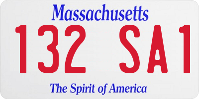 MA license plate 132SA1