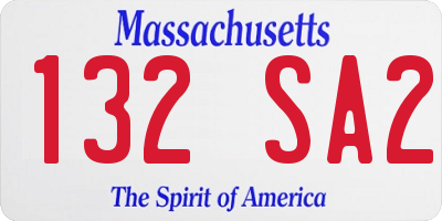 MA license plate 132SA2