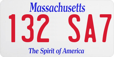 MA license plate 132SA7