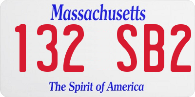 MA license plate 132SB2