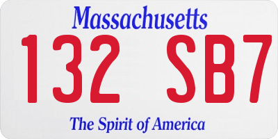 MA license plate 132SB7