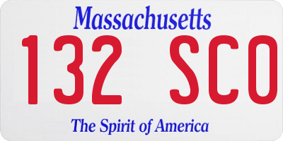 MA license plate 132SC0