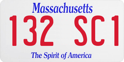 MA license plate 132SC1