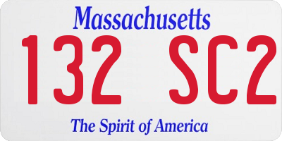 MA license plate 132SC2