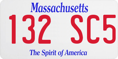MA license plate 132SC5