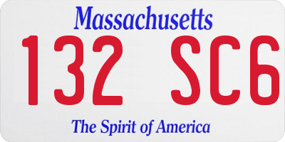 MA license plate 132SC6