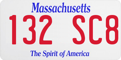MA license plate 132SC8