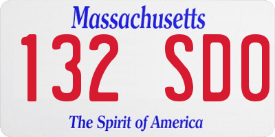 MA license plate 132SD0