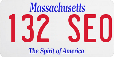 MA license plate 132SE0