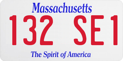 MA license plate 132SE1