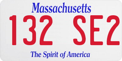 MA license plate 132SE2