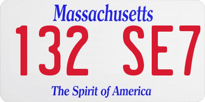 MA license plate 132SE7