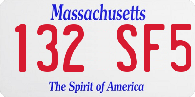 MA license plate 132SF5