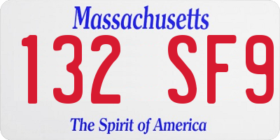 MA license plate 132SF9