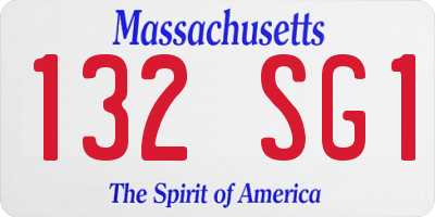 MA license plate 132SG1