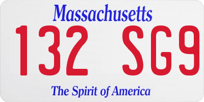 MA license plate 132SG9