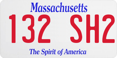 MA license plate 132SH2