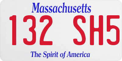 MA license plate 132SH5