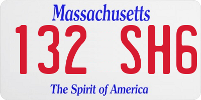 MA license plate 132SH6