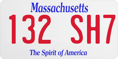 MA license plate 132SH7