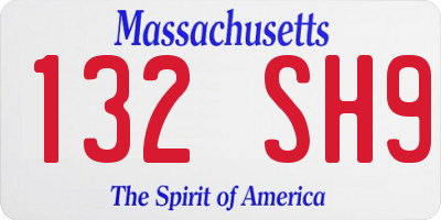 MA license plate 132SH9