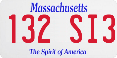 MA license plate 132SI3