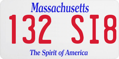 MA license plate 132SI8