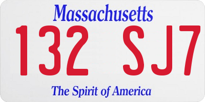 MA license plate 132SJ7