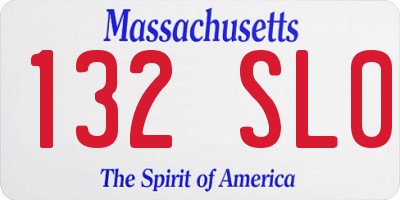 MA license plate 132SL0