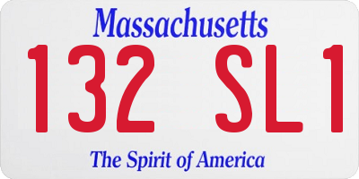 MA license plate 132SL1