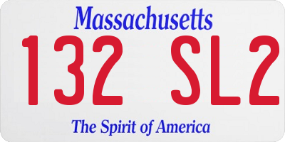 MA license plate 132SL2