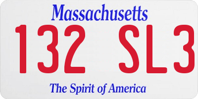 MA license plate 132SL3