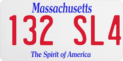 MA license plate 132SL4