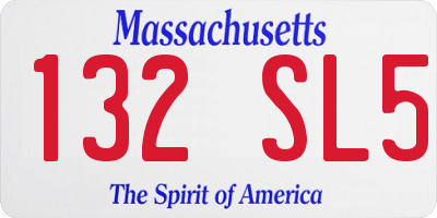 MA license plate 132SL5
