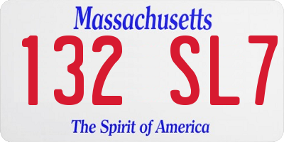 MA license plate 132SL7