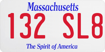 MA license plate 132SL8