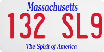 MA license plate 132SL9