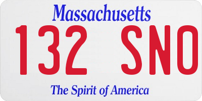 MA license plate 132SN0