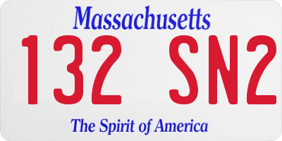 MA license plate 132SN2
