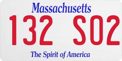 MA license plate 132SO2